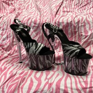 Karo zebra glitter dance shoes